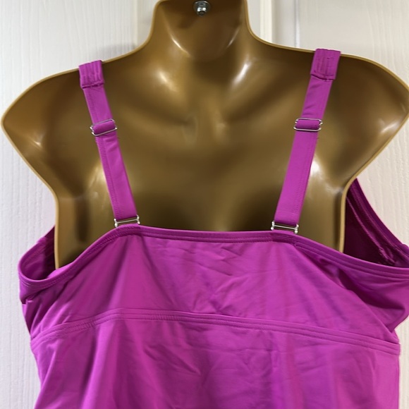 Lands End Wrap Front Underwire Tankini Top Sz 16 - Picture 2 of 10